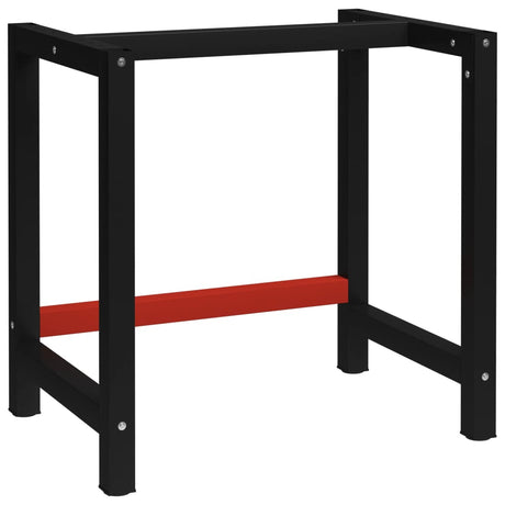 Work Bench Frame Matte Black And Matte Red Metal