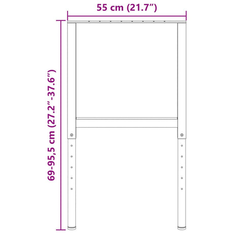 Adjustable Work Bench Frames 2 Pcs Metal 55X(69-95.5) Cm