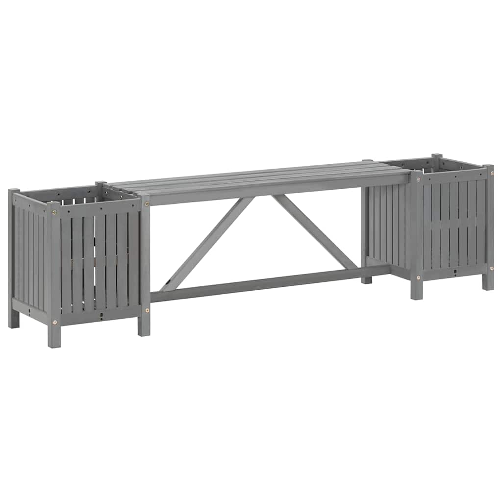 Garden Bench With 2 Planters 150Cm Solid Acacia Wood