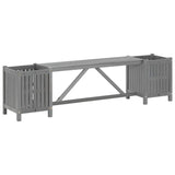 Garden Bench With 2 Planters 150Cm Solid Acacia Wood