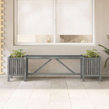 Garden Bench With 2 Planters 150Cm Solid Acacia Wood
