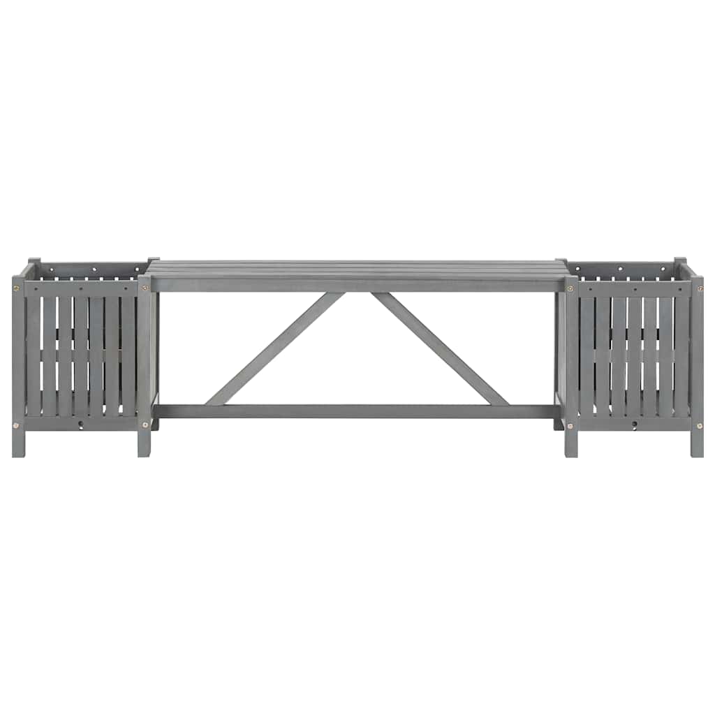 Garden Bench With 2 Planters 150Cm Solid Acacia Wood