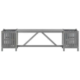 Garden Bench With 2 Planters 150Cm Solid Acacia Wood