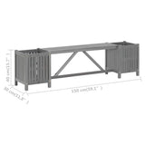 Garden Bench With 2 Planters 150Cm Solid Acacia Wood
