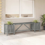 Garden Bench With 2 Planters 150Cm Solid Acacia Wood