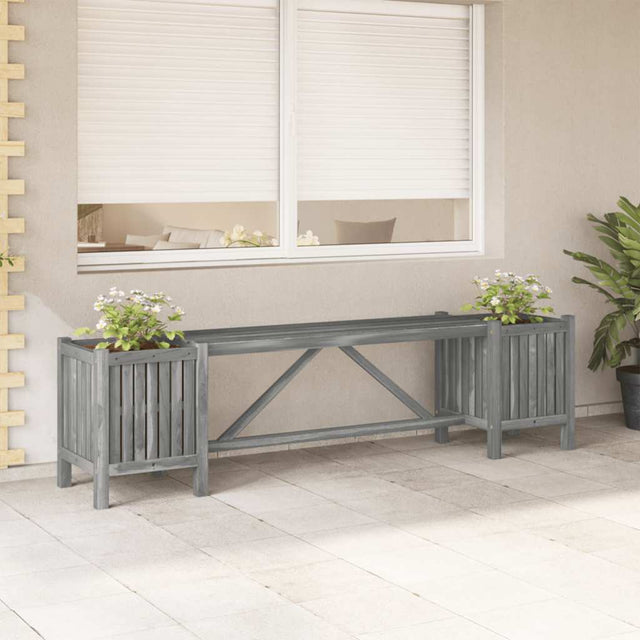 Garden Bench With 2 Planters 150Cm Solid Acacia Wood