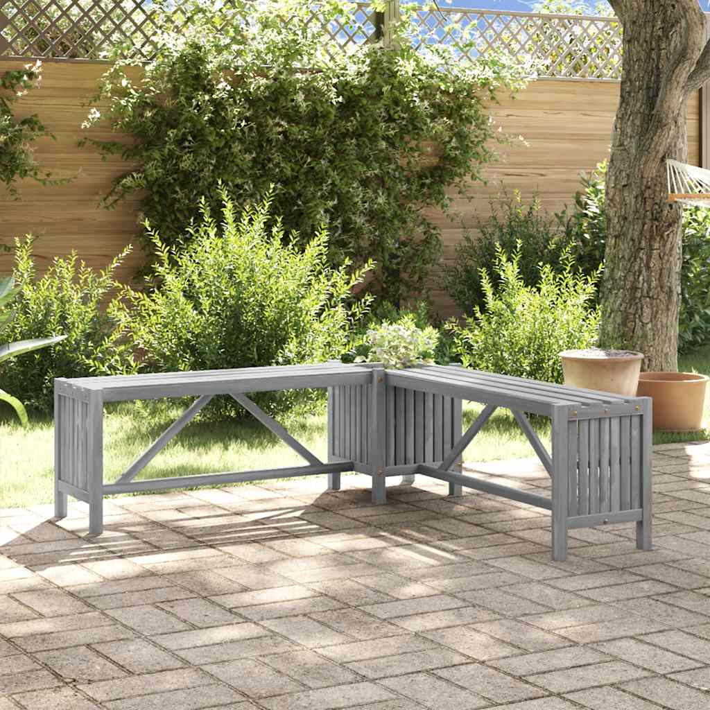 Garden Bench With 2 Planters 150Cm Solid Acacia Wood