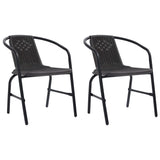 Garden Chairs 8 Pcs Plastic Rattan And Steel 110 Kg