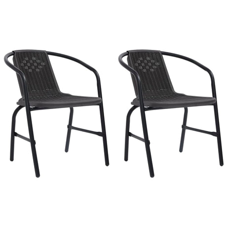 Garden Chairs 8 Pcs Plastic Rattan And Steel 110 Kg