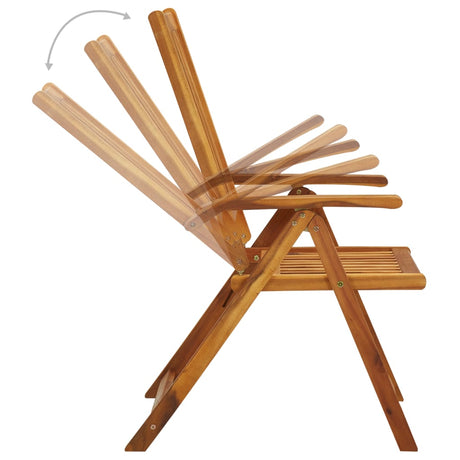 Garden Reclining Chairs 2 Pcs Solid Acacia Wood