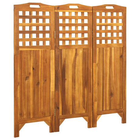 4-Panel Room Divider Solid Acacia Wood