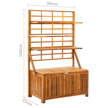 Storage Box With Trellis 99X55X160 Cm Solid Acacia Wood