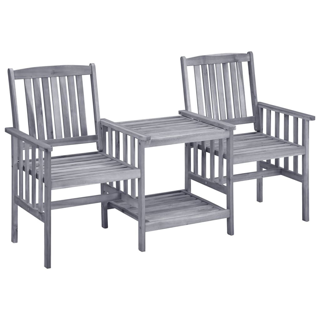 Garden Chairs With Tea Table 159X61X92 Cm Solid Acacia Wood