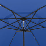 Garden Parasol with LED Lights 400 cm Azure Blue