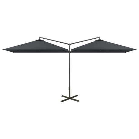 Double Garden Parasol With Steel Pole 600X300 Cm