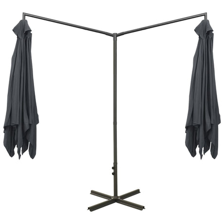 Double Garden Parasol With Steel Pole 600X300 Cm