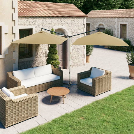Double Garden Parasol With Steel Pole 600X300 Cm
