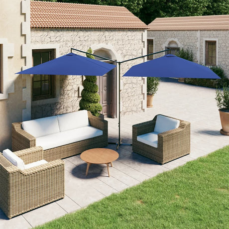 Double Garden Parasol With Steel Pole 600X300 Cm