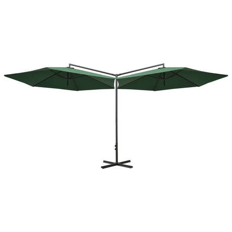 Double Garden Parasol With Steel Pole 600 Cm