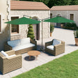 Double Garden Parasol With Steel Pole 600 Cm