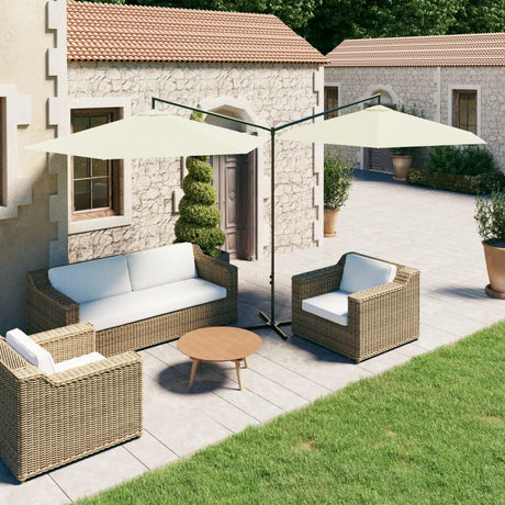 Double Garden Parasol With Steel Pole 600 Cm