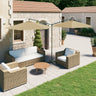 Double Garden Parasol With Steel Pole 600 Cm