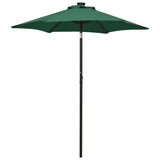 Garden Parasol with LED Lights Green 200x211 cm Aluminium