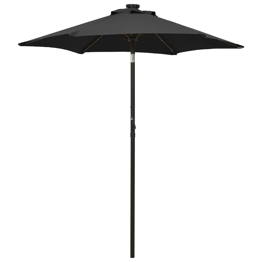 Garden Parasol with LED Lights Black 200x211 cm Aluminium