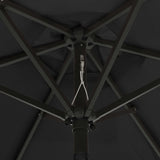 Garden Parasol with LED Lights Black 200x211 cm Aluminium