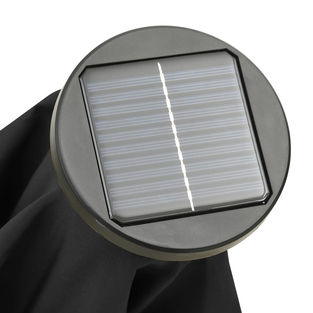 Garden Parasol with LED Lights Black 200x211 cm Aluminium