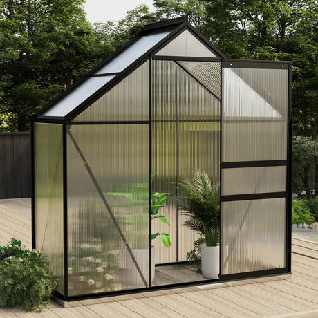 Greenhouse With Base Frame Anthracite Aluminium 5.89 M²