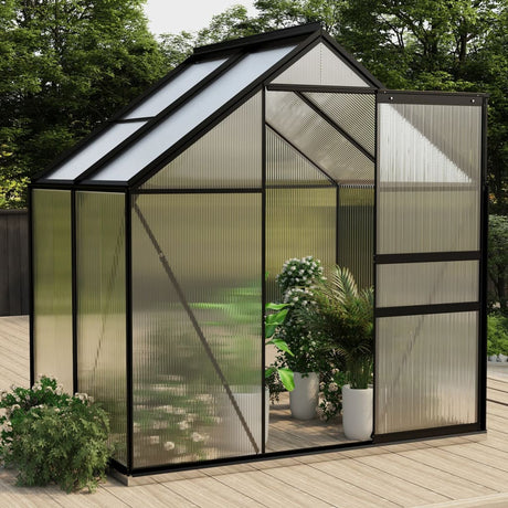 Greenhouse With Base Frame Anthracite Aluminium 5.89 M²