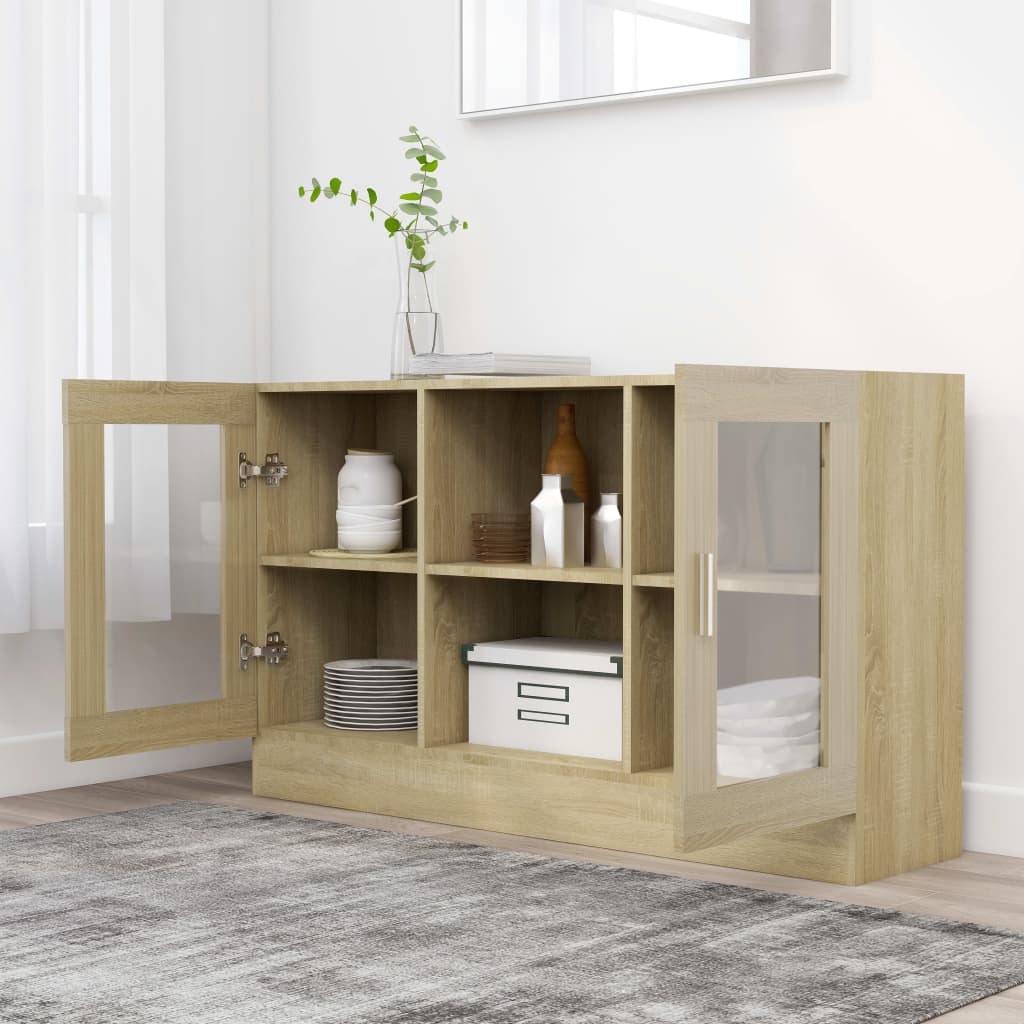 Vitrine Cabinet 120X30.5X70 Cm Engineered Wood