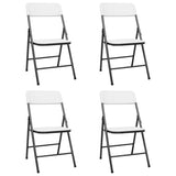 Folding Garden Chairs 4 Pcs Hdpe White