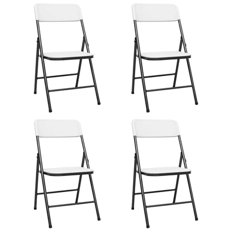 Folding Garden Chairs 4 Pcs Hdpe White