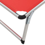 Folding Sun Loungers With Roof 2 Pcs Aluminium&Textilene Red