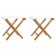 Folding Chairs 2 Pcs Solid Teak Wood And Fabric