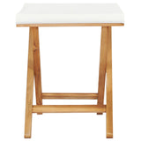 Folding Chairs 2 Pcs Solid Teak Wood And Fabric