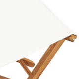 Folding Chairs 2 Pcs Solid Teak Wood And Fabric