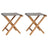 Folding Chairs 2 Pcs Solid Teak Wood And Fabric