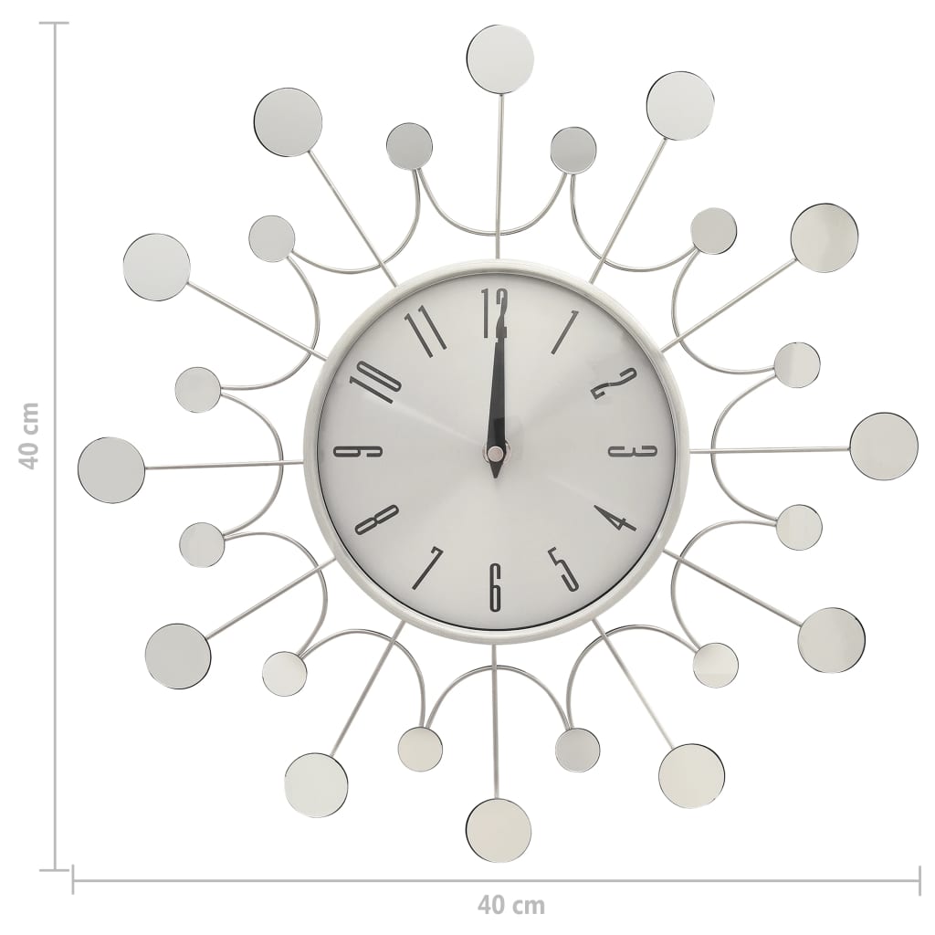 Wall Clock Silver 40 Cm Metal