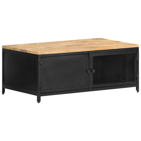 Coffee Table 90X50X37 Cm Solid Rough Mango Wood