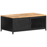 Coffee Table 90X50X37 Cm Solid Rough Mango Wood