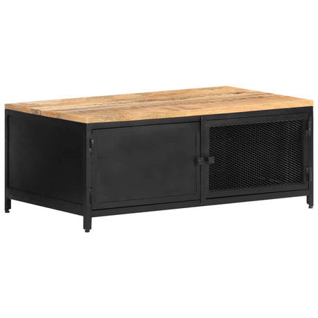 Coffee Table 90X50X37 Cm Solid Rough Mango Wood