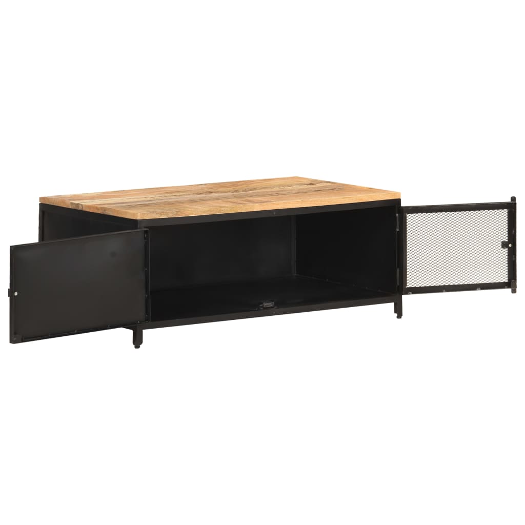 Coffee Table 90X50X37 Cm Solid Rough Mango Wood
