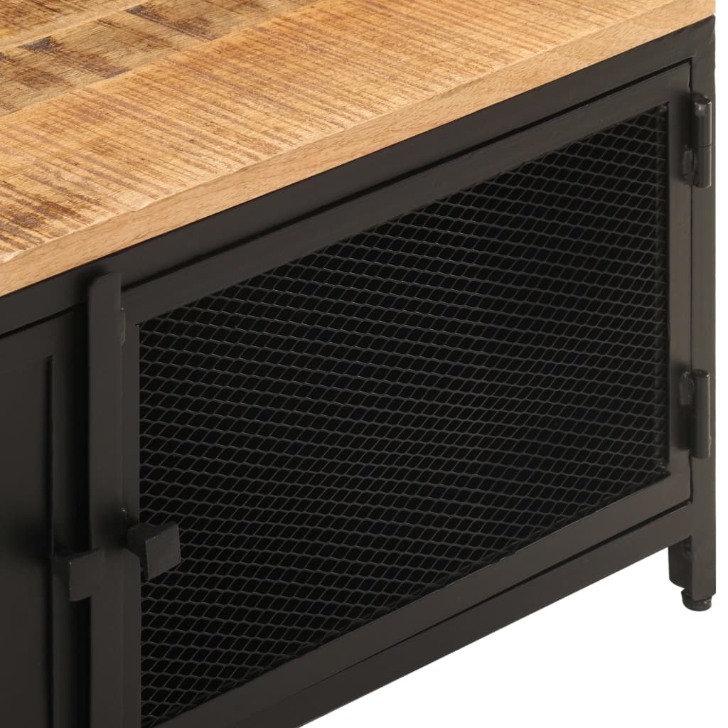 Coffee Table 90X50X37 Cm Solid Rough Mango Wood