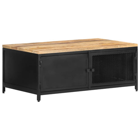 Coffee Table 90X50X37 Cm Solid Rough Mango Wood