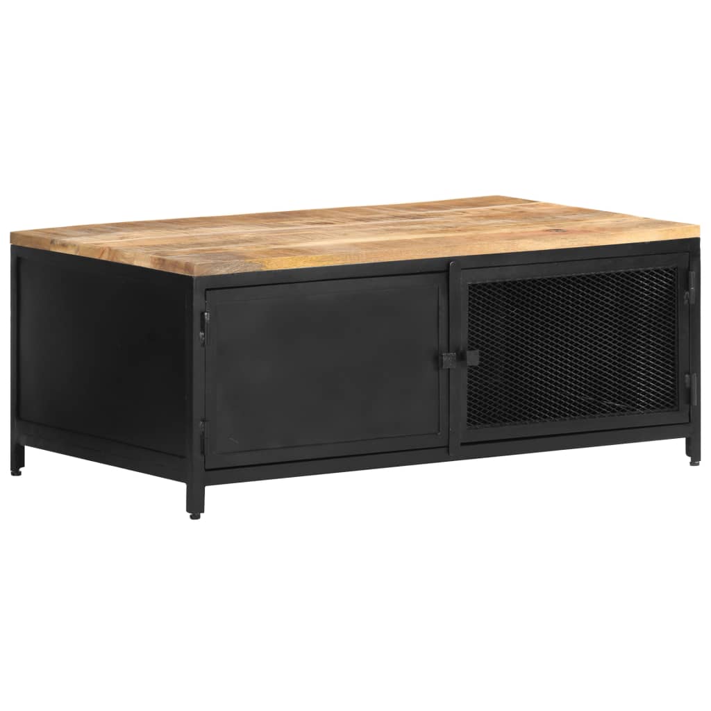 Coffee Table 90X50X37 Cm Solid Rough Mango Wood