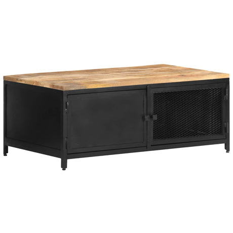 Coffee Table 90X50X37 Cm Solid Rough Mango Wood