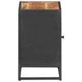 Bedside Cabinet 40X30X50 Cm Rough Mango Wood And Natural Cane